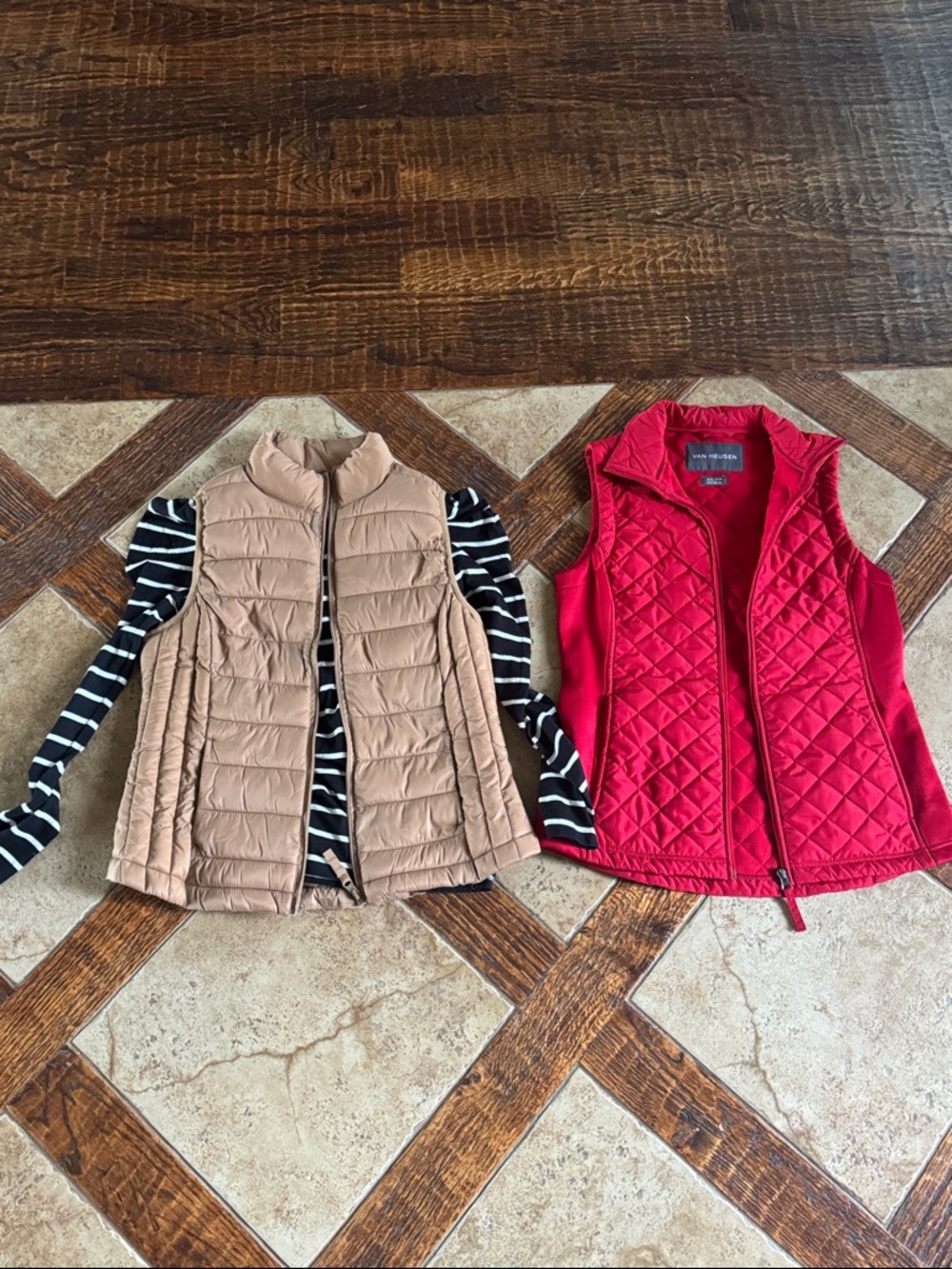 3 piece puffer vest with matching shirt